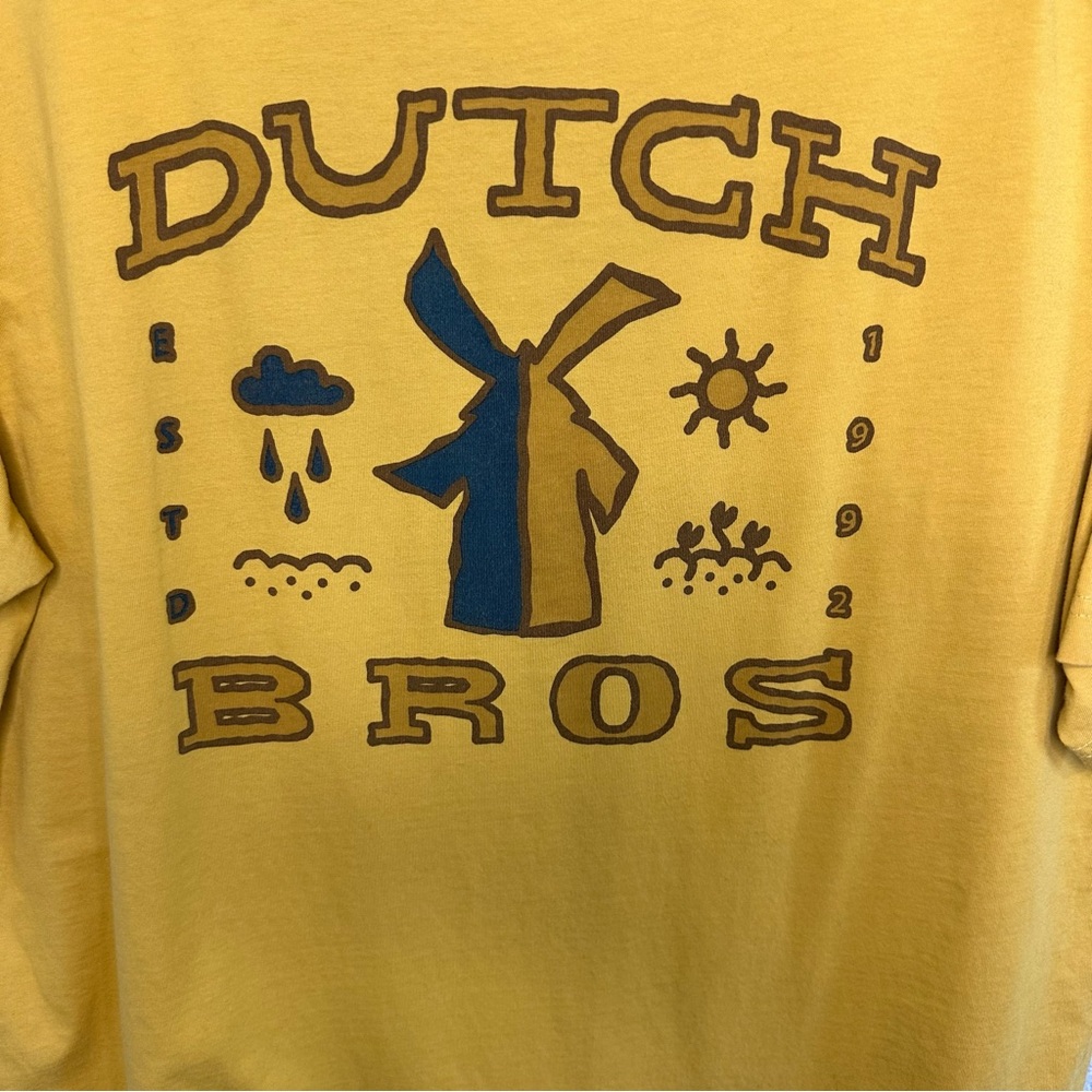 Dutch Bros LARGE Yellow Windmill Sun Rain DB 1992 - Picture 3 of 5